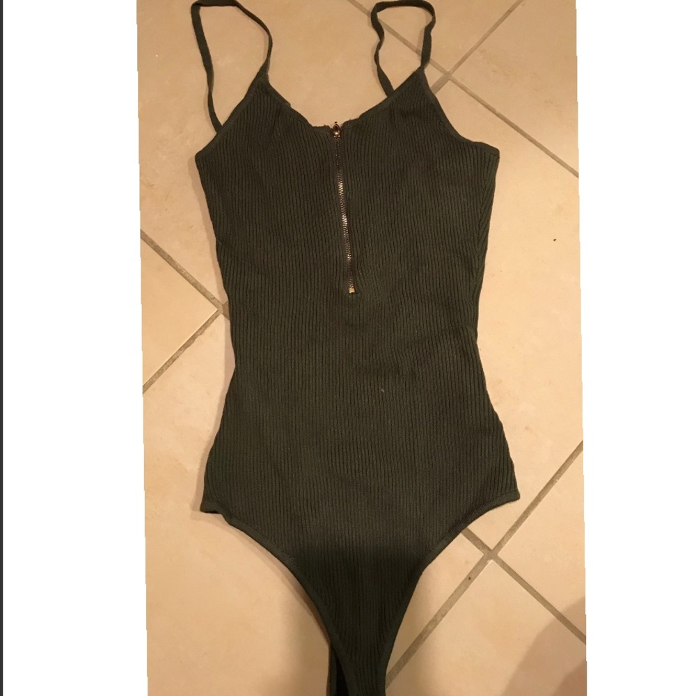 Mystique Boutique olive thong bodysuit